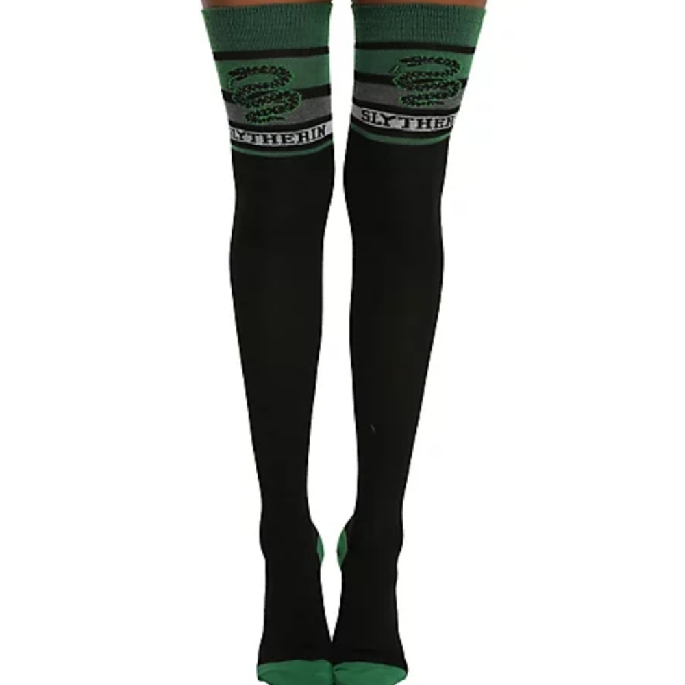 Harry Potter Slitherin varsity thigh high socks